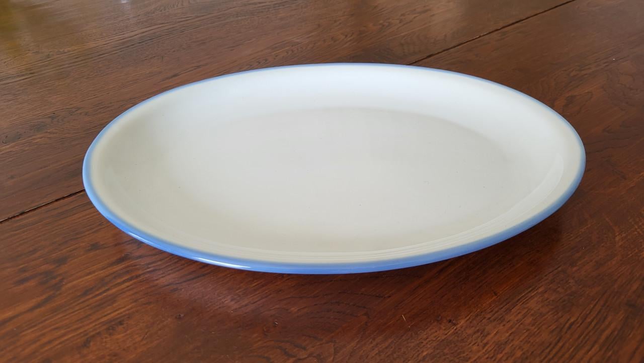 Pools aardewerk (Pruszkow) schaal ovaal 33,5 x 23,5 cm