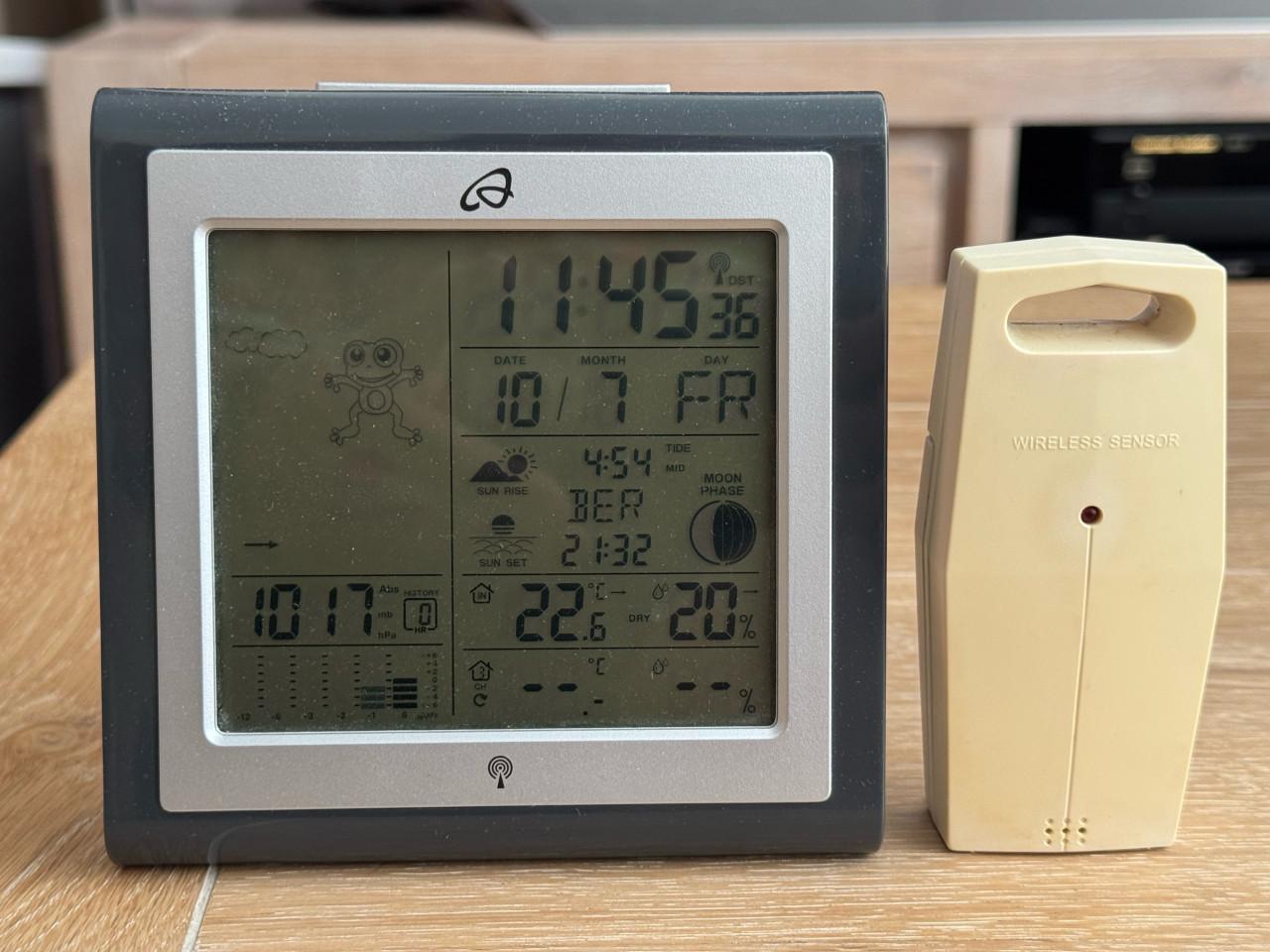Gratis af te halen weerstation; geen communicatie met buitensensor