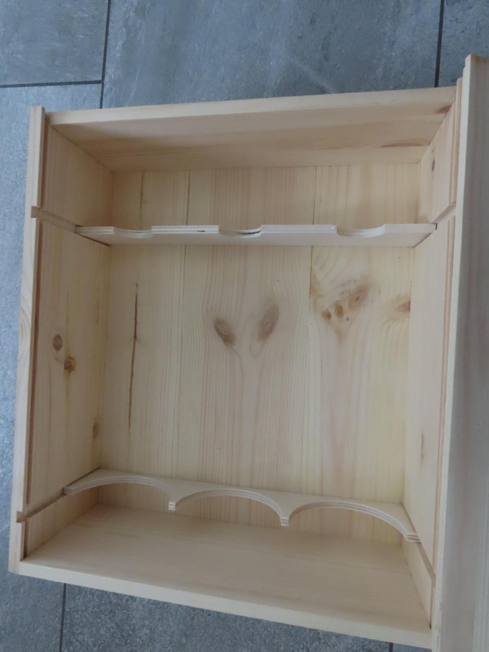 Houten wijnkistje voor 3 flessen