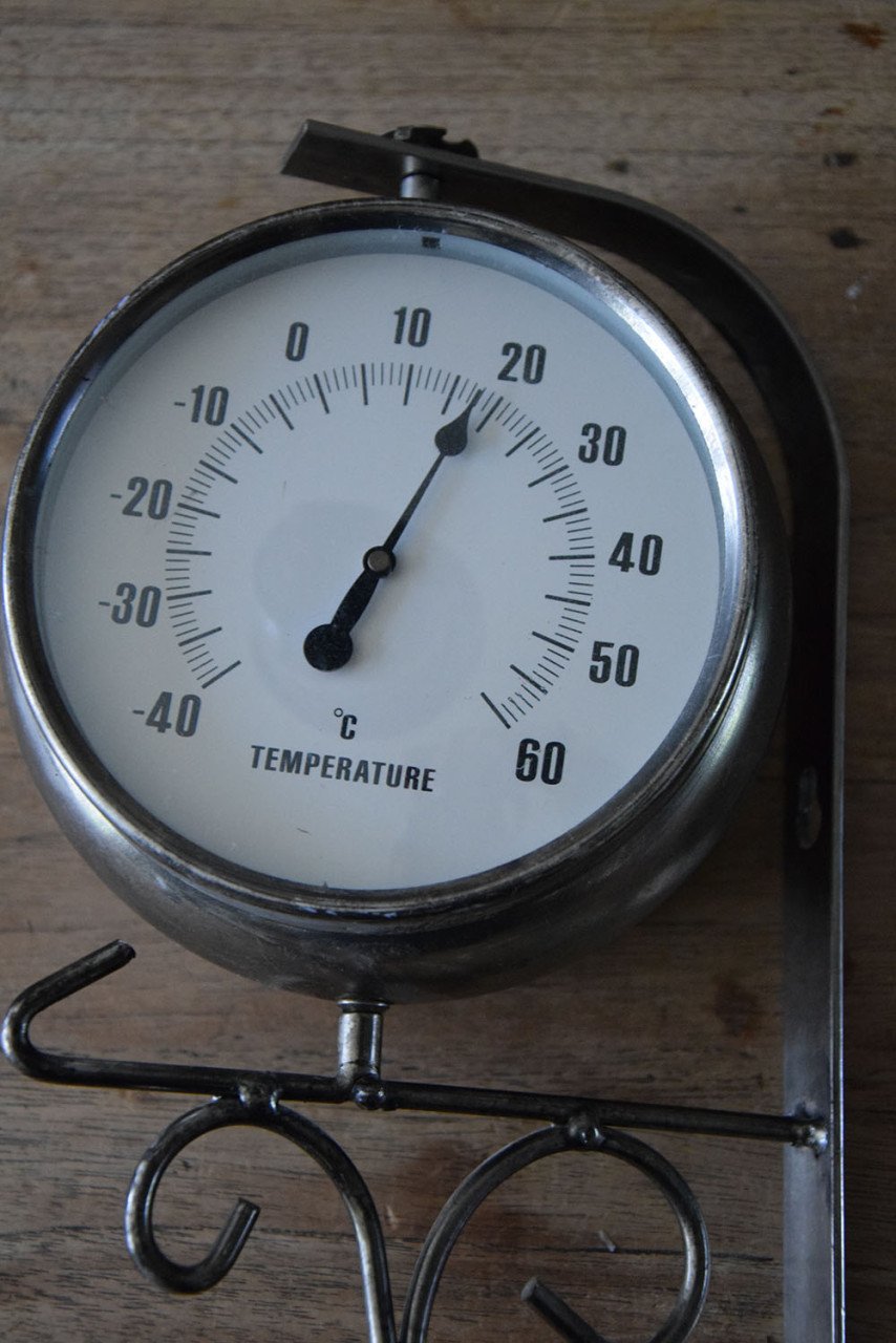 Wandklok / stationsklok met thermometer