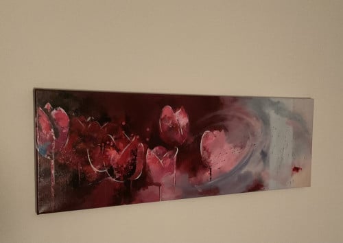 Schilderij - Bloei in Paars