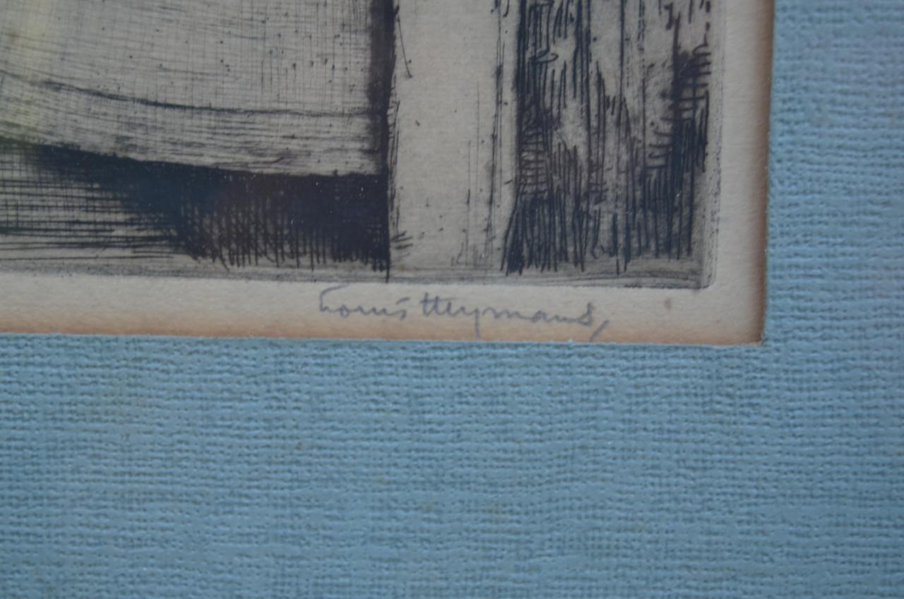 Zeer fraaie ets Louis Heymans: L.Jan en Malle Betje in één!!