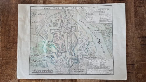 Oude plattegrond / kaart van Sas van Gent