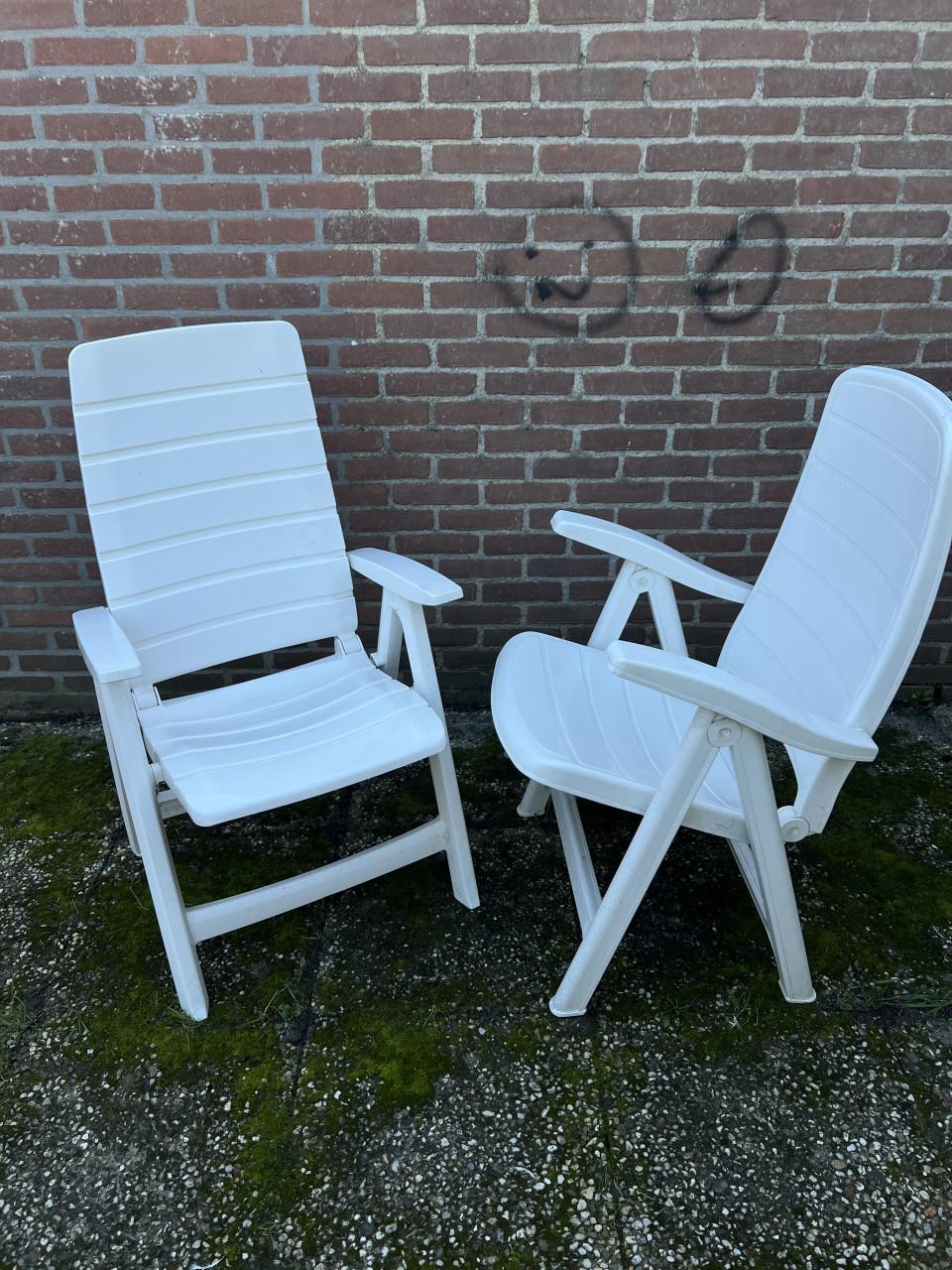 2 x Hartman Tuinstoelen met verstelbare leuning als nieuw.