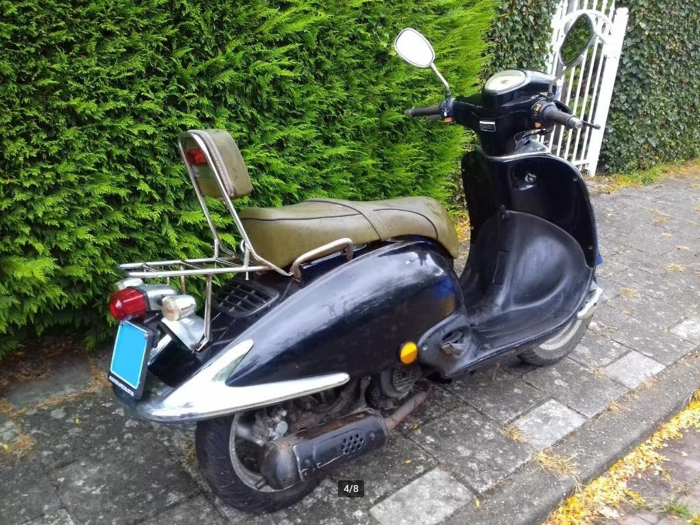 ZNEN retro scooter 2008 50cc blauw kenteken snorfiets