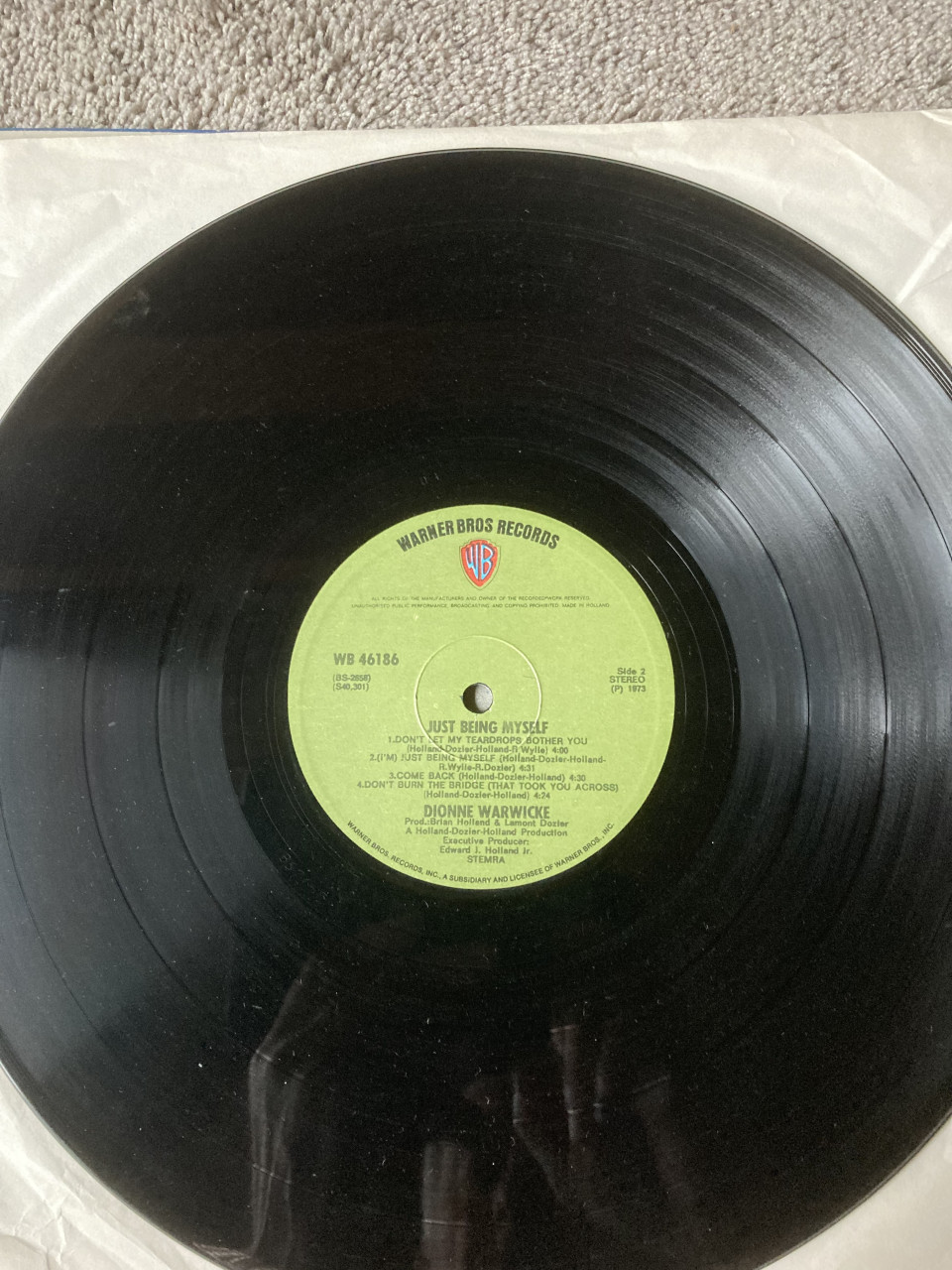 LP Dionne Warwick Just being myself Brian Holland Lamont Doz