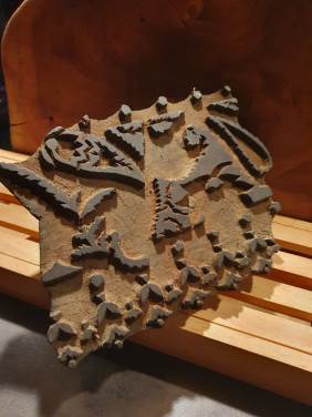 Prachtige antieke houten batik stempel (indonesié)...