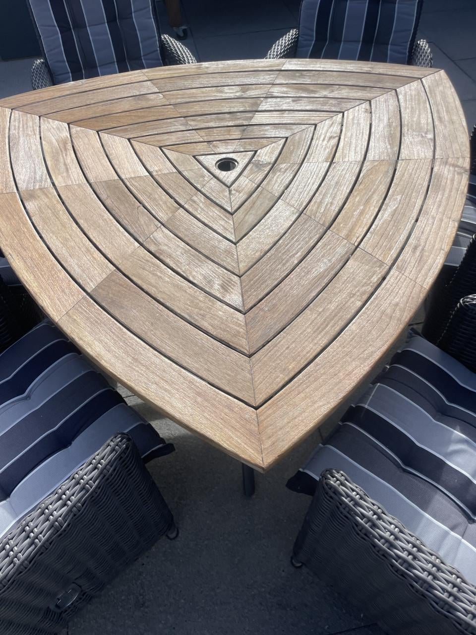 Tuinset met 6 stoelen en dikke kussens verstelbare stoelen