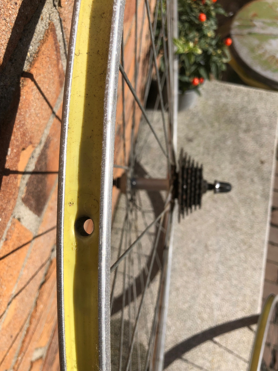 Vintage racefiets wielen.