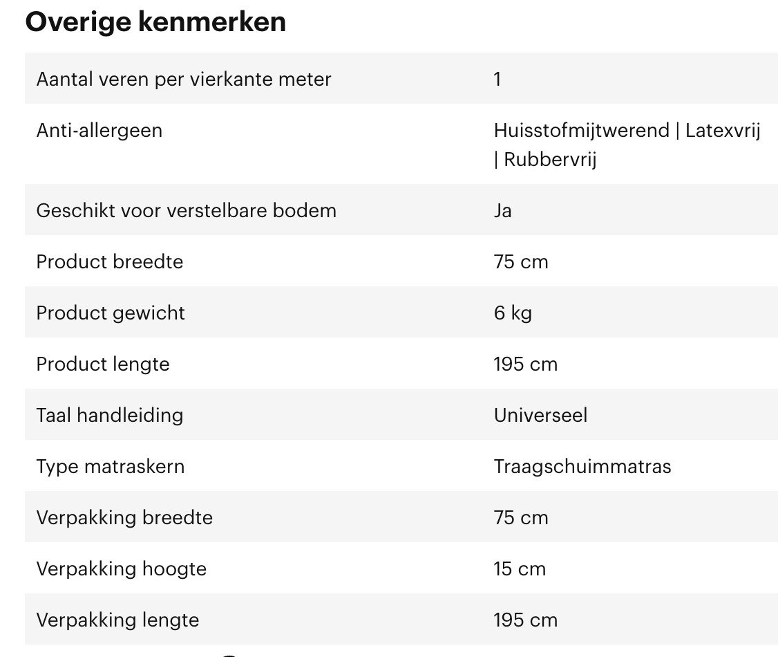 Draagbaar/opvouwbaar Logeermatras, nog niet gebruikt.