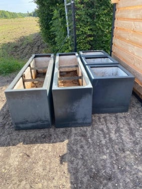 Verrijdbare plantebakken polyester grijs