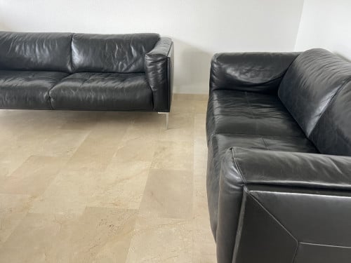 Bank zwart leer