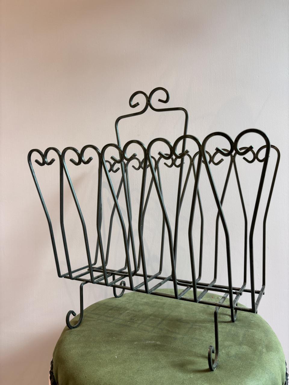 Vintage Metalen Tijdschriftenrek / Lectuurbak