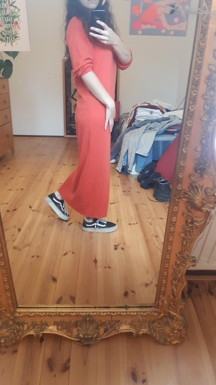 Rode/oranje jurk van rue blanche, merino wol en katoen