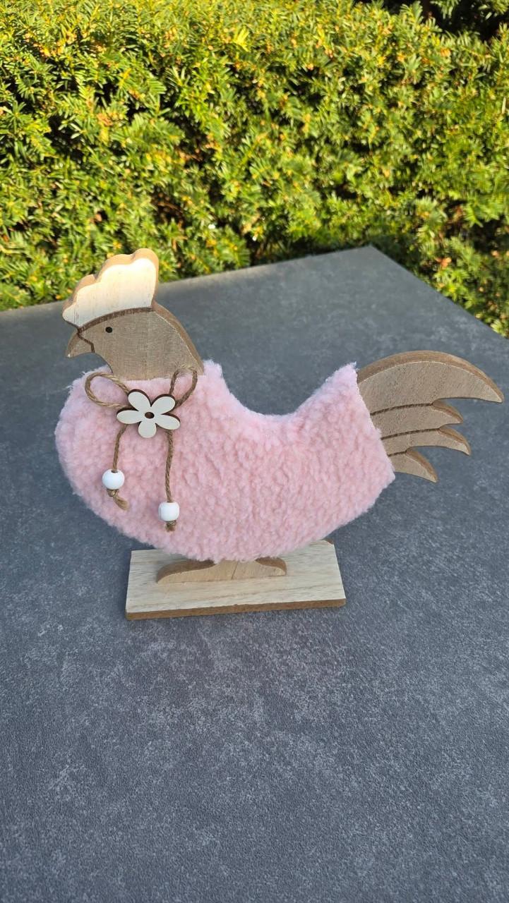 🐰 Schattige Haas en 🐔 Kip met een roze Teddy 'jasje'.