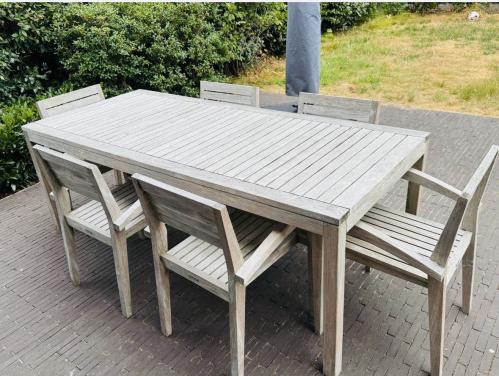 Teak tuinset 6 persoons
