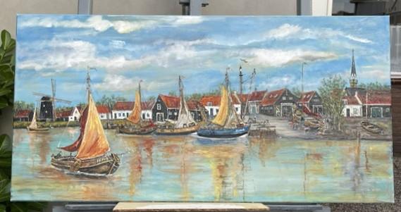 Arnemuiden  haven 120 x 80 doek