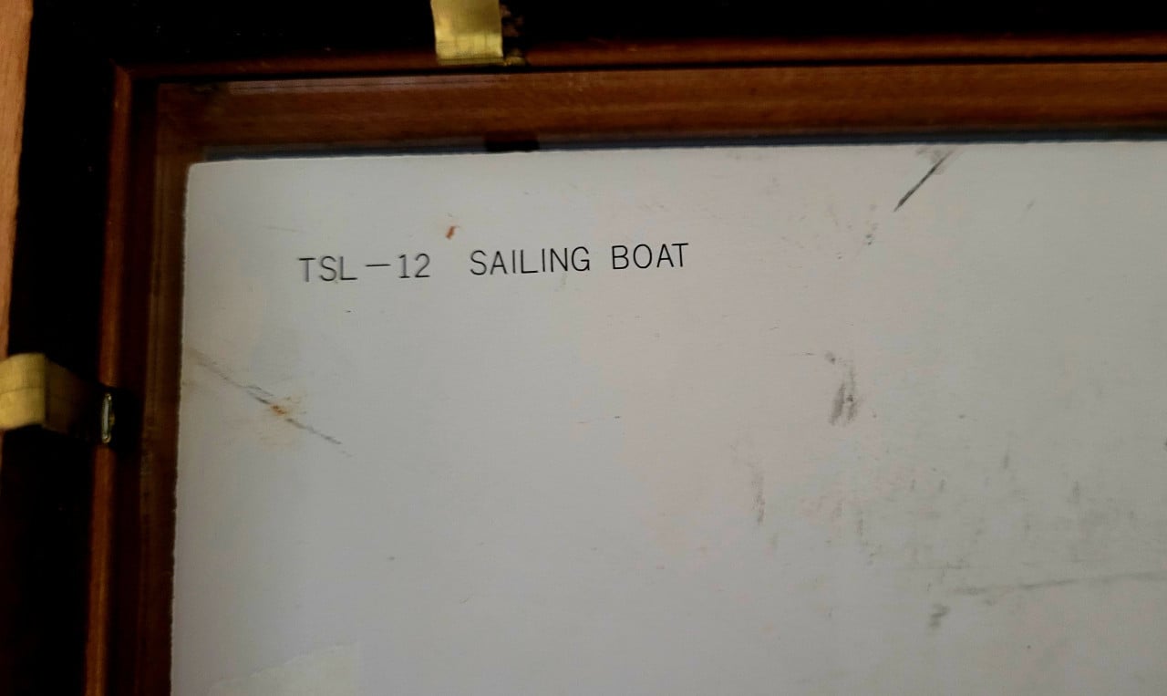 Vintage 3D Clipper Schip Hologram in Houtenlijst