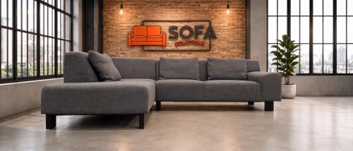 Moderne Grijze Hoekbank-Diepe Zit & Luxe Comfort-Gratis Levering