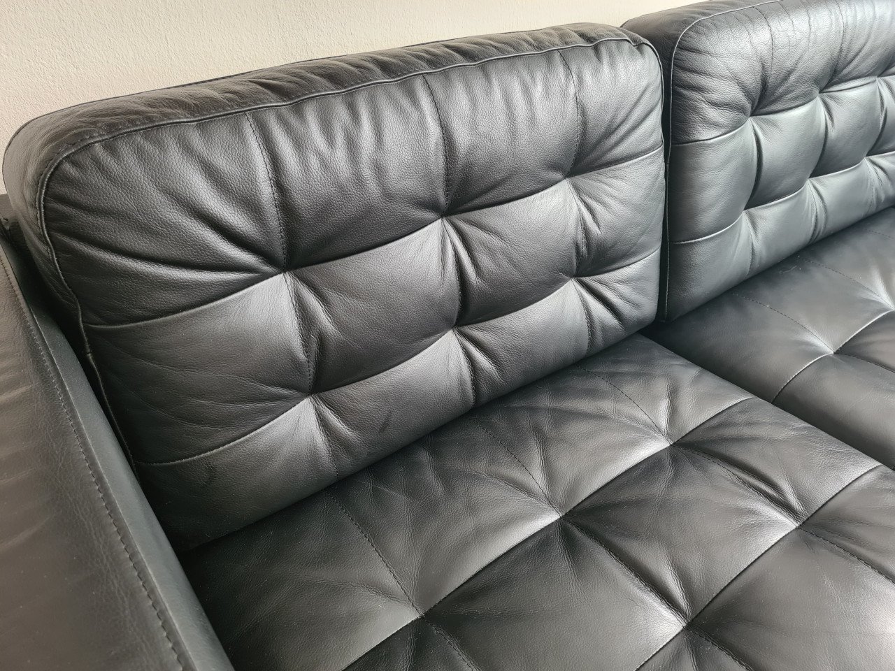 2 en/of 3-zitsbank met chaise longue zwart incl voetbank