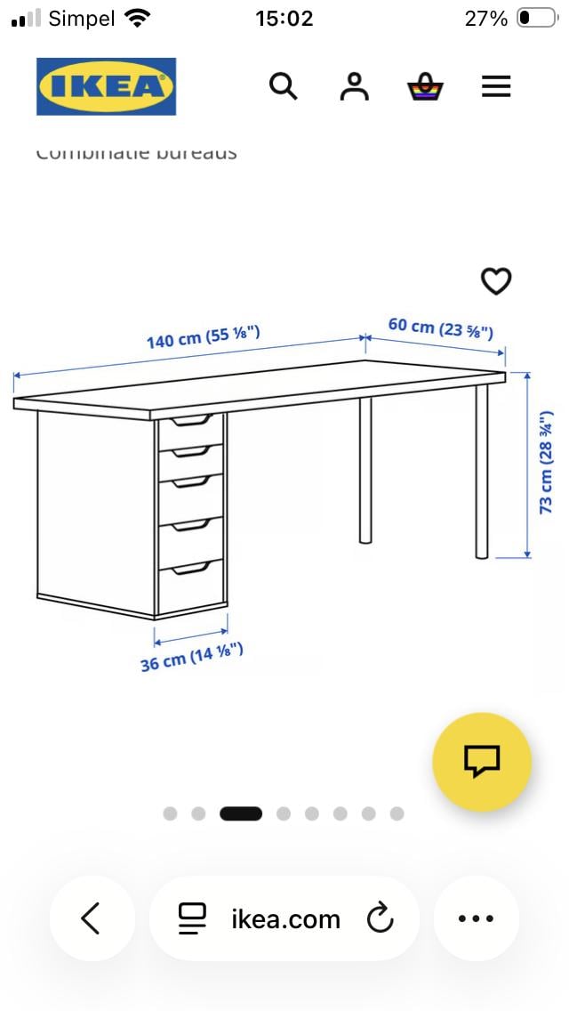 IKEA bureau Alex serie (wit)