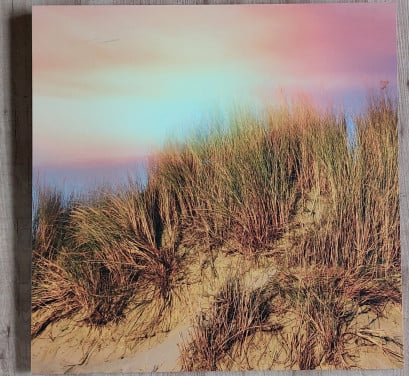 Mooie Zeeuwse foto op hout voor binnen aan de muur 60x60 cm.