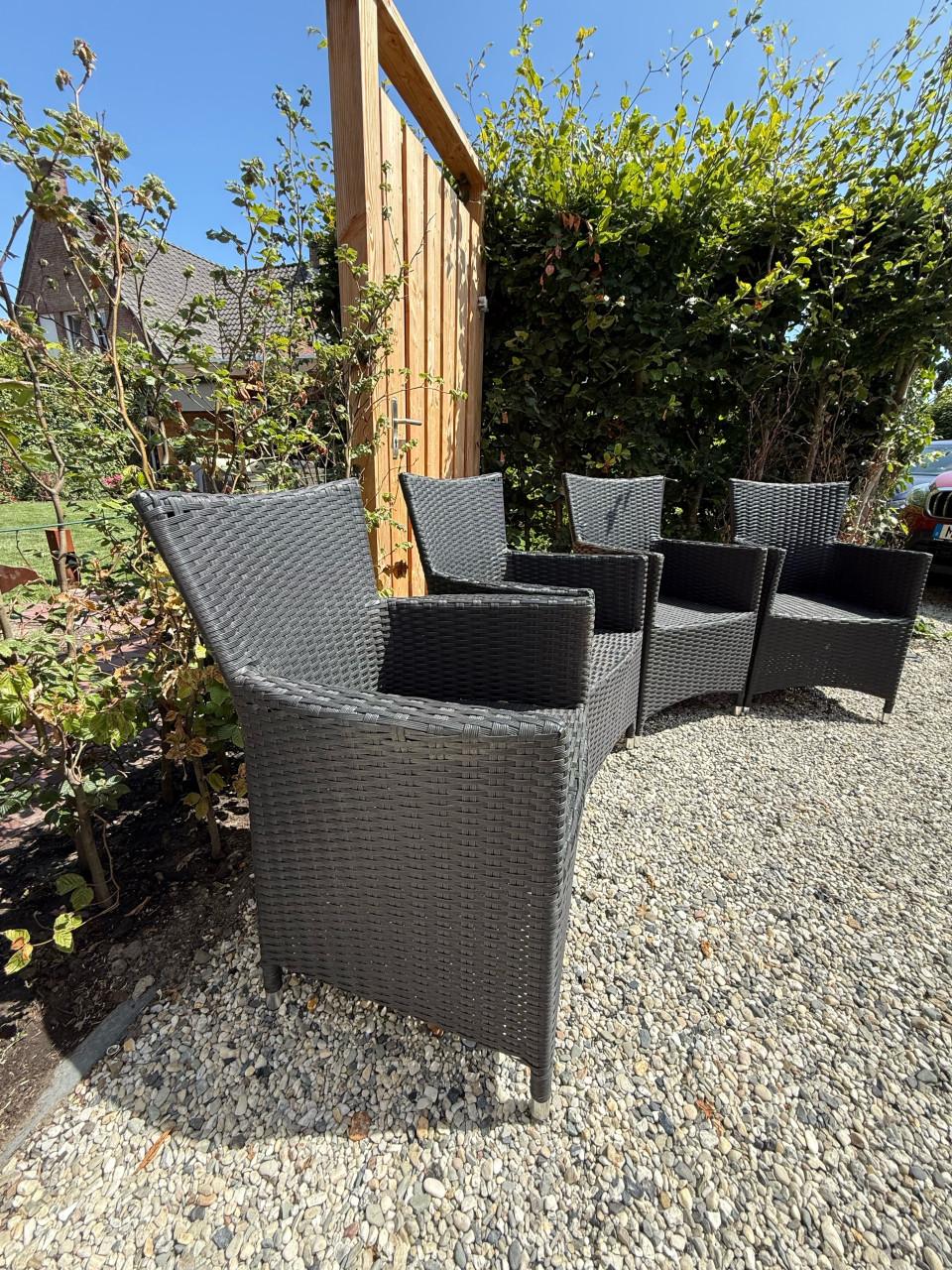 4 terrasstoelen   antraciet kleur
