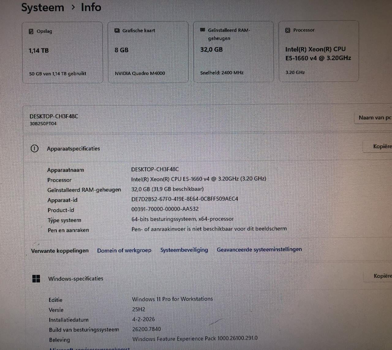 Lenovo -ThinkStation P410 workstation-8 core-32Gb M4000Grkrt