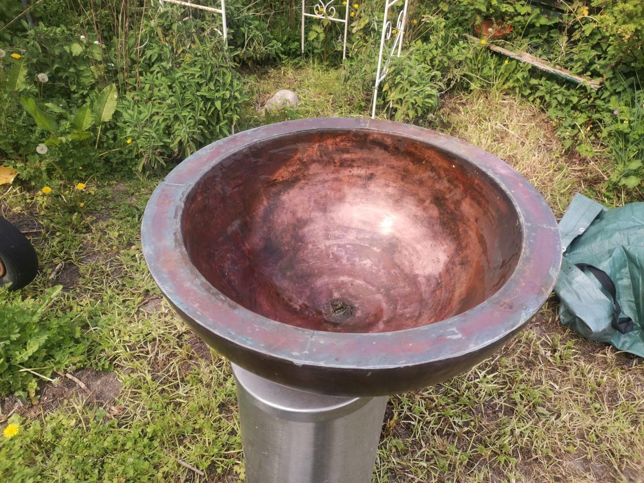 Grote rood koperen plantenbak