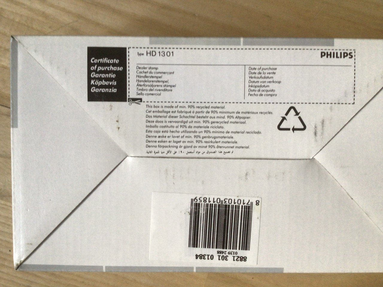 Philips reisstrijkijzer HD 1301/02