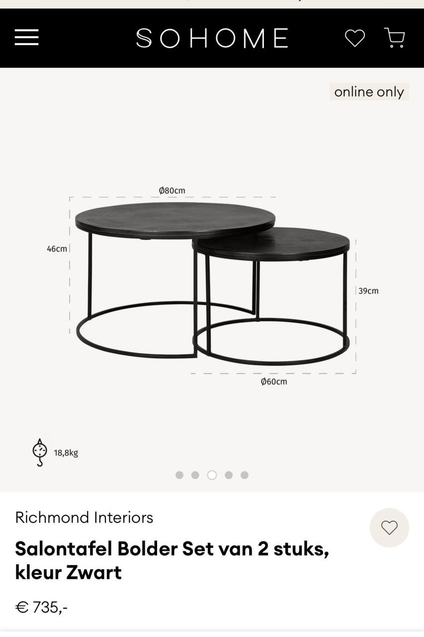 Salontafels 2x van Richmond Ineteriors