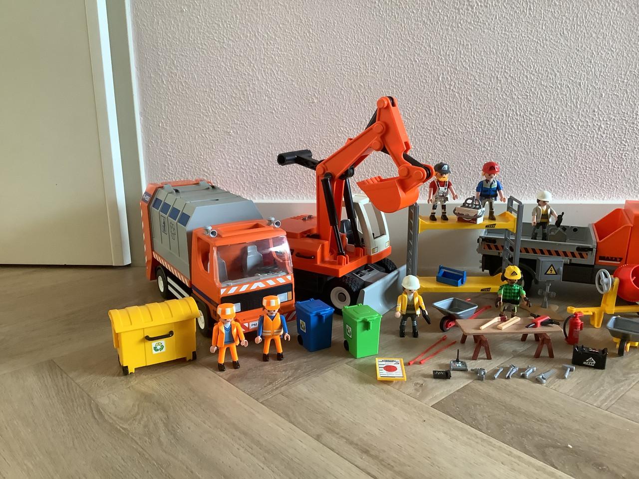 Partij Playmobil van 9 sets bouwvakkers