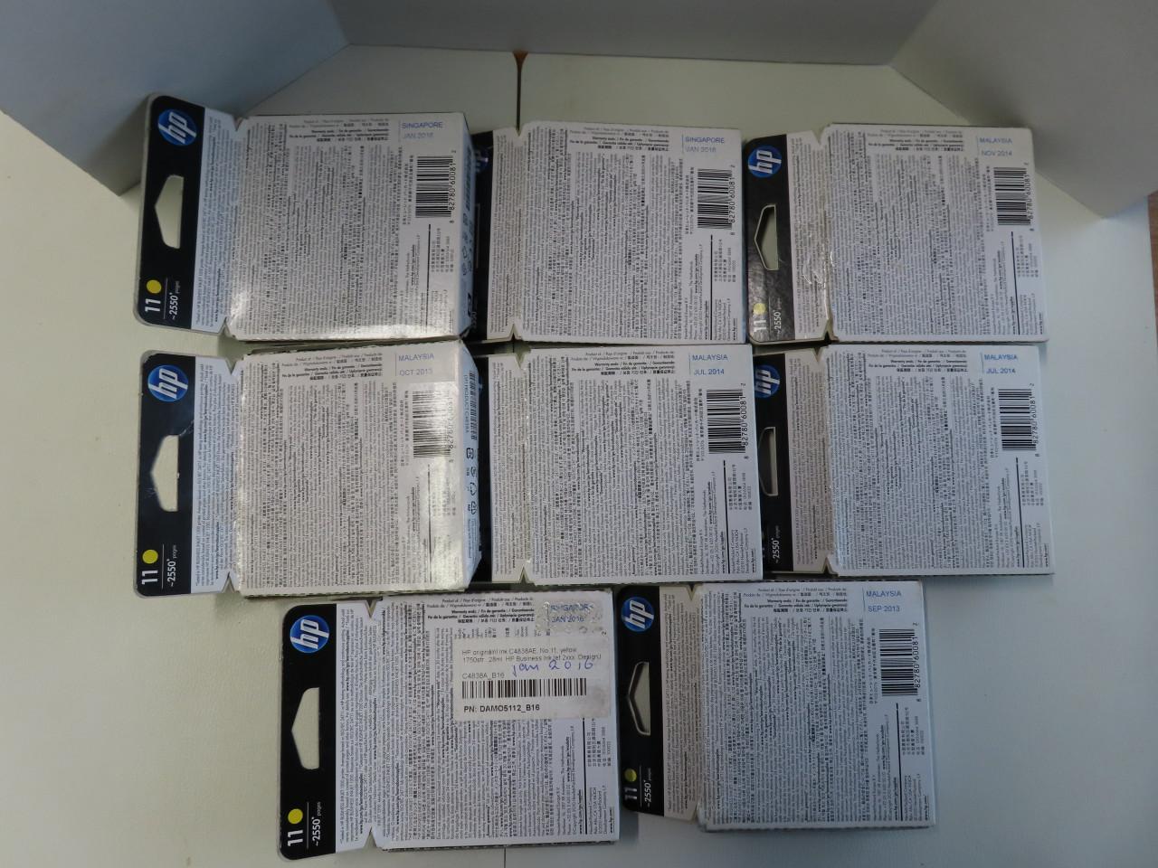 HP 11 cartridges rood, geel en blauw per stuk €.15,00