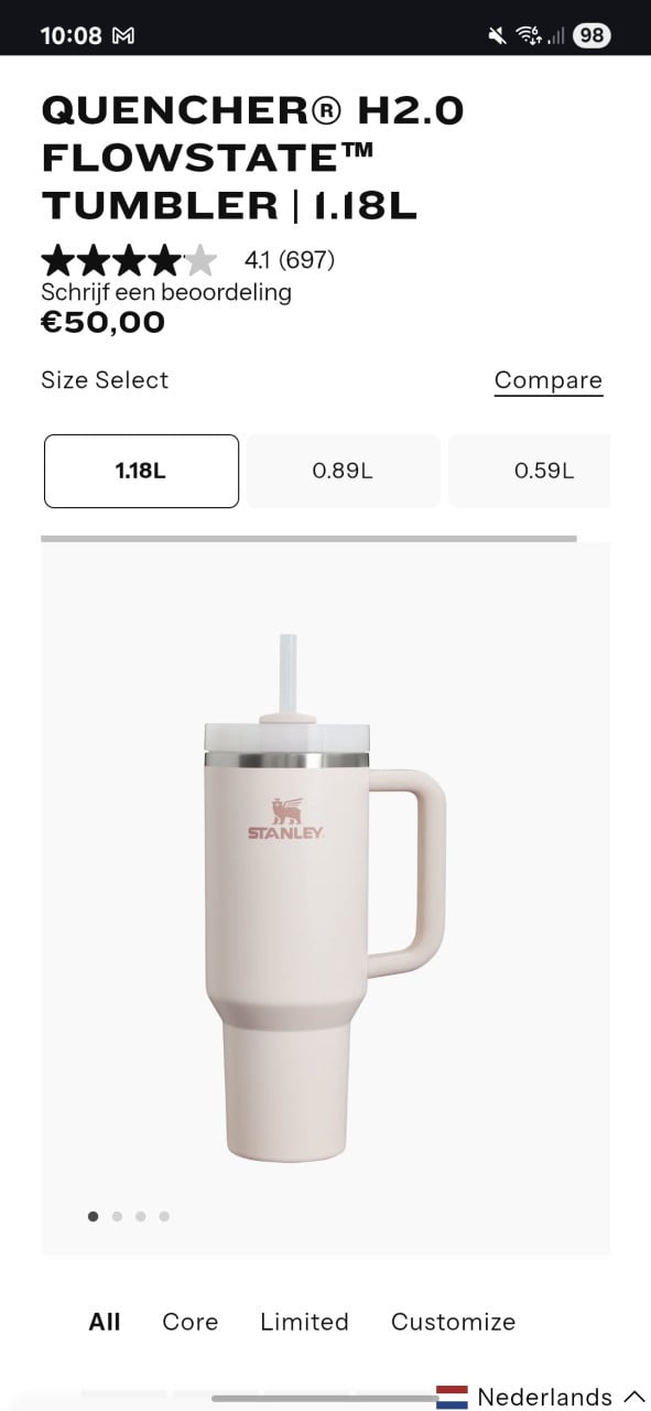 Stanley Quencher cup 1.18L 40oz Rose Quartz