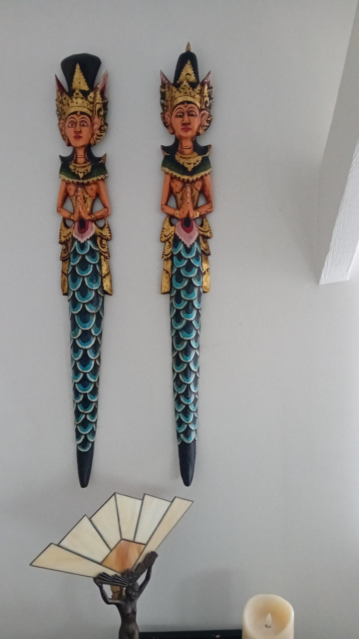 In prijs verlaagd! Oosterse poppen voor aan de wand!