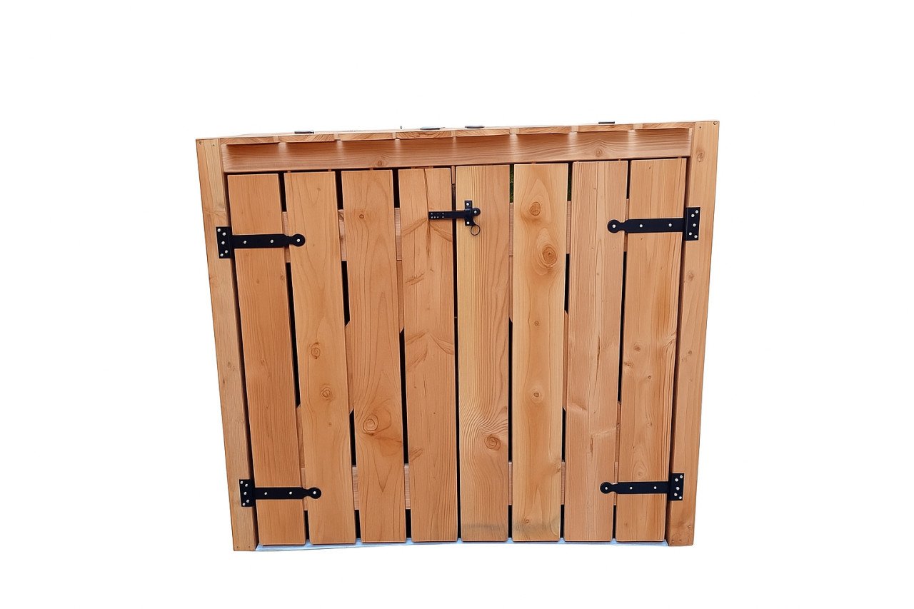 Houten container ombouw op maat gemaakt.