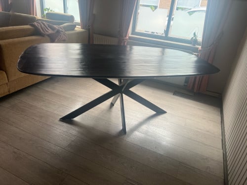 Mooie deens ovale tafel zwart 198 x 112