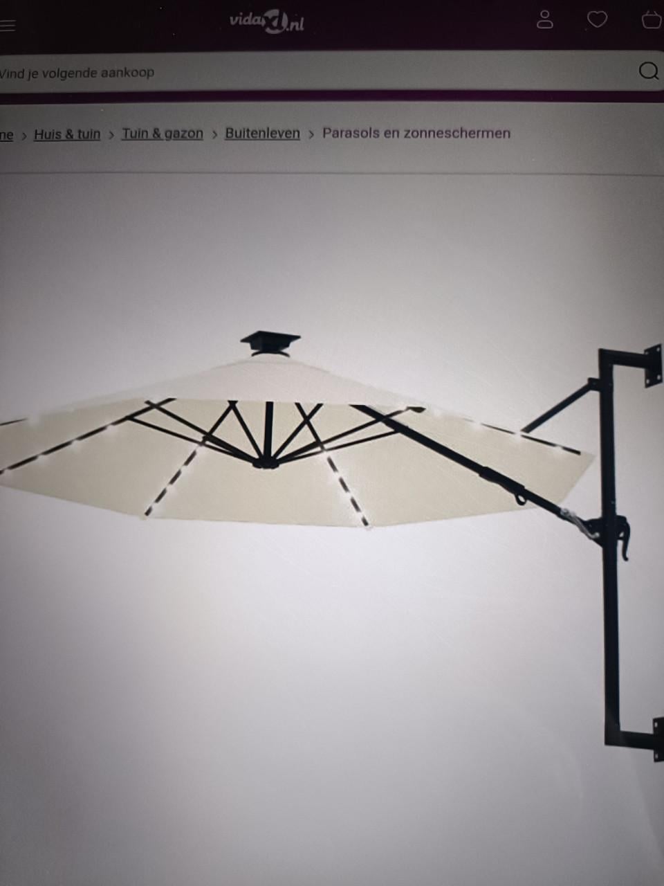 Tuin parasol voor aan de muur