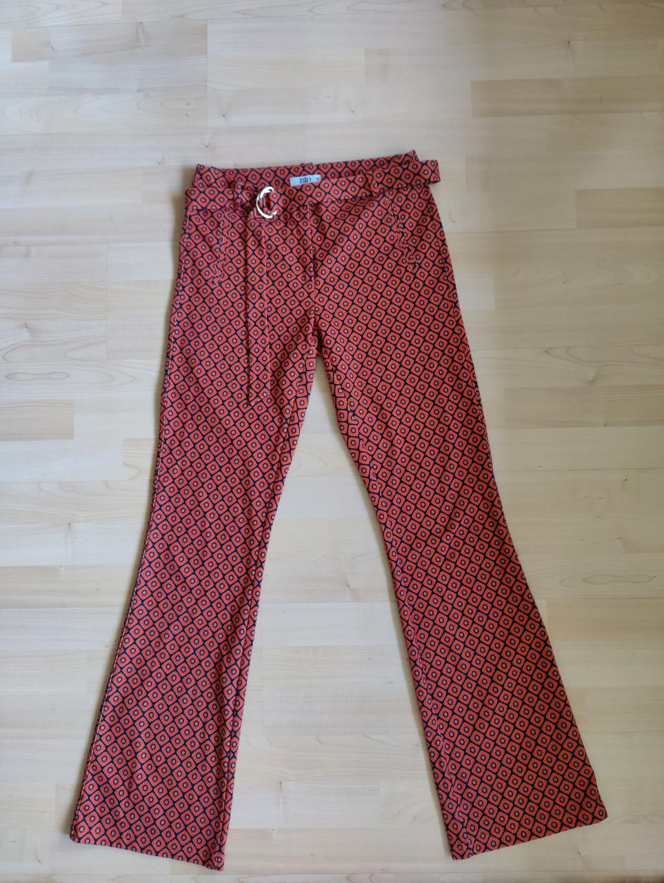 Zizo flared broek retro look oranje rood maat 36