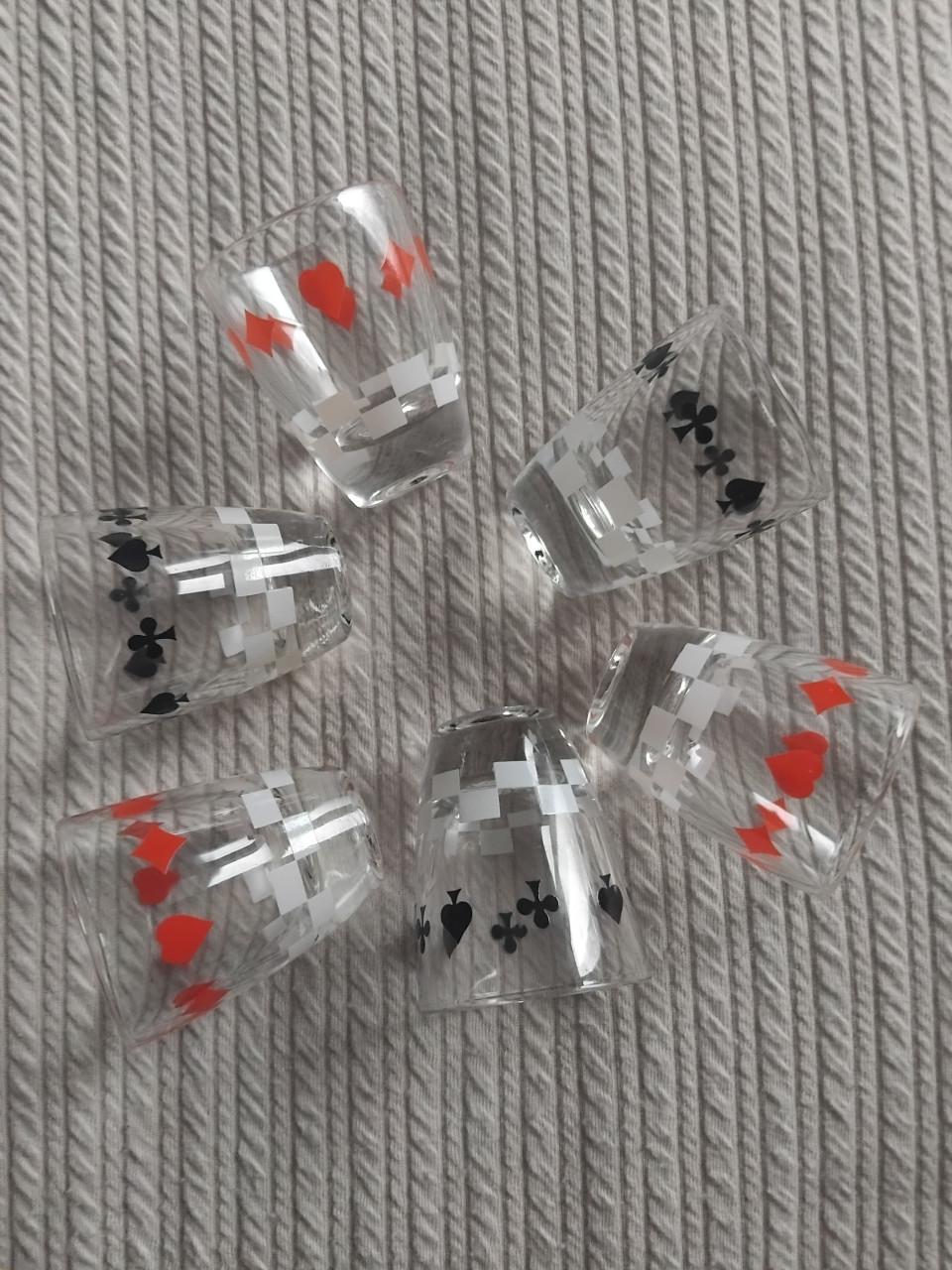 Vintage Borrelglaasjes Speelkaartmotief
