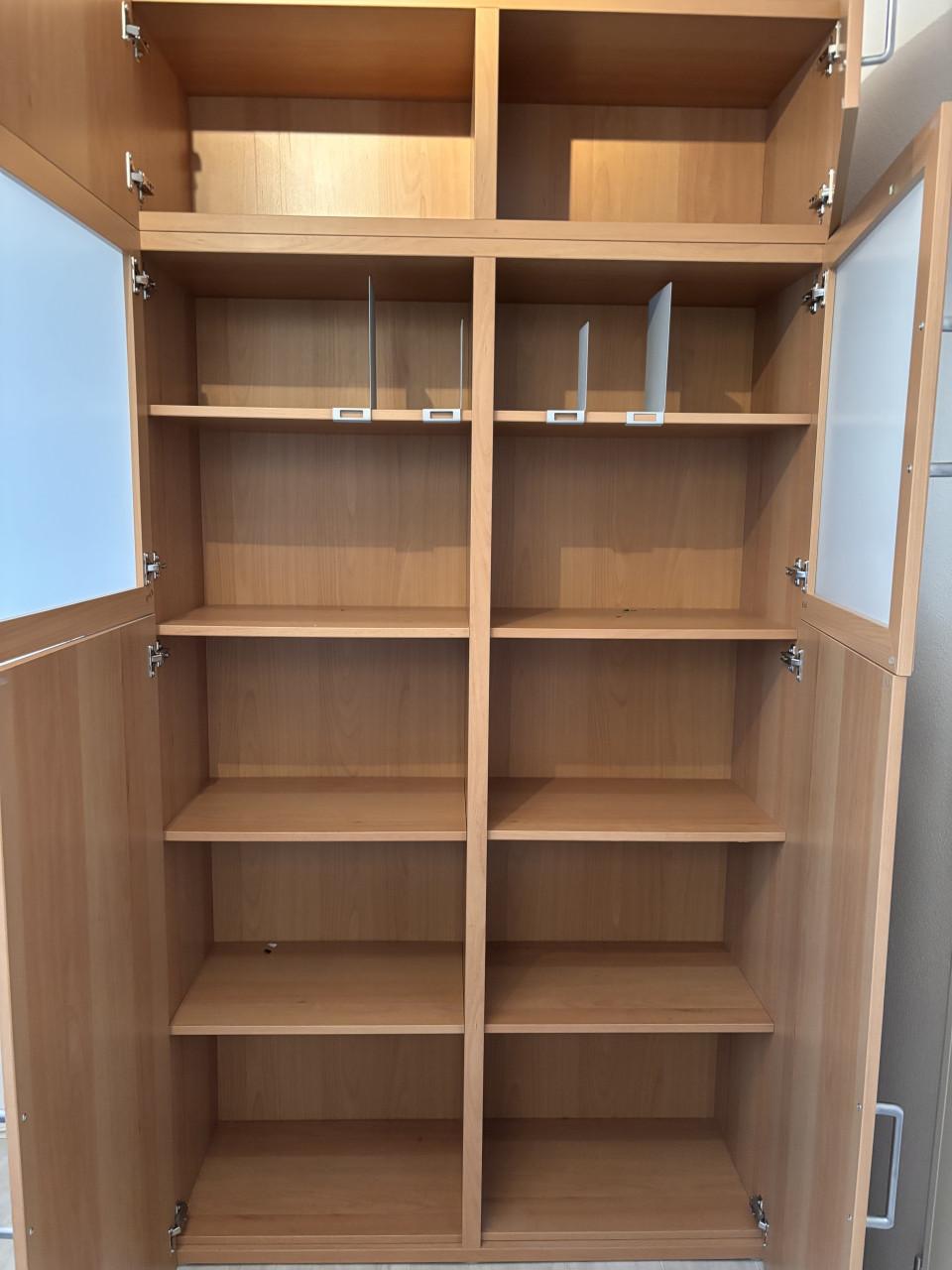 Beukefineer kast Besta met melkglazen deuren