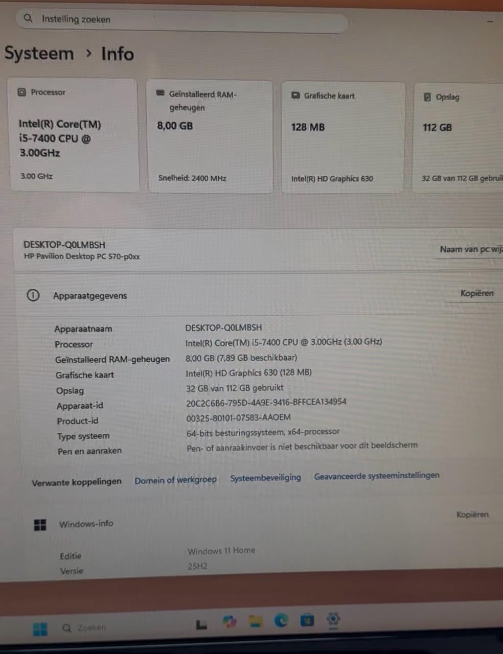 Complete set HP Pavilion / Intel Core i5 / 8GB ram / Windows 11 /