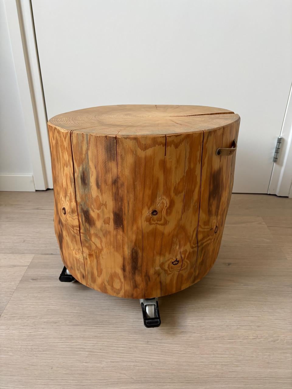 Houten boomstam bijzettafel