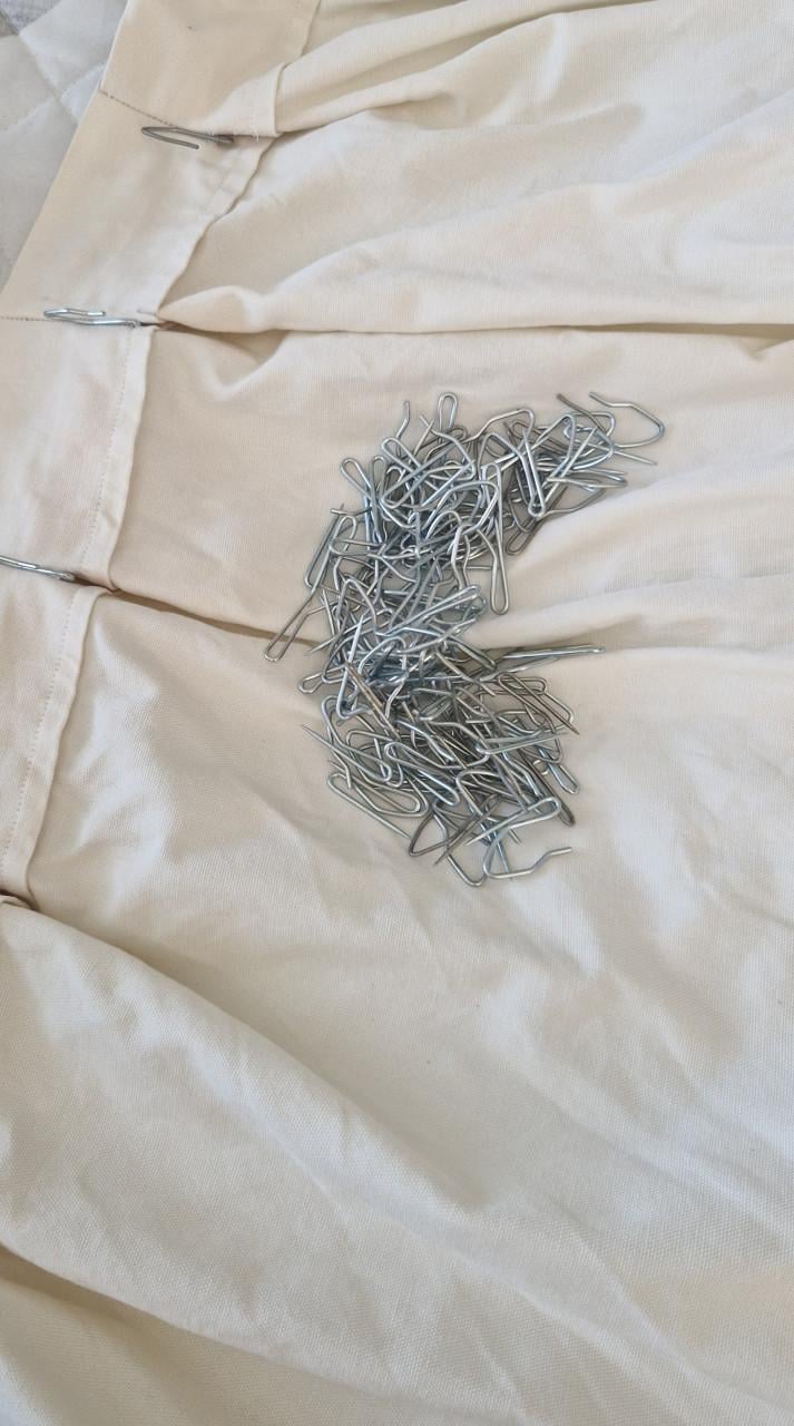 4 stuks gordijnen gebroken wit, 220 cm hoog, 300 cm breed