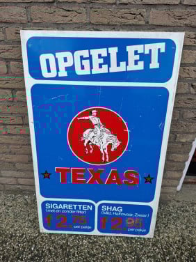 Vintage tabak reclame bord.