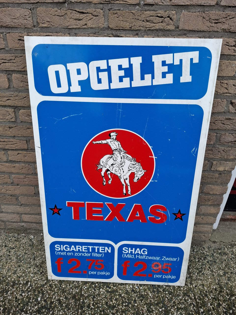 Vintage tabak reclame bord.