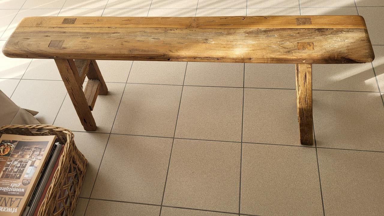 Houten bankje landelijk rustiek