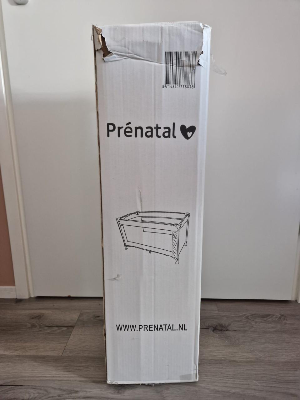 Prenatal campingbed donkergrijs met matras