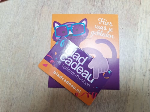 Tijdschriftenbon van blad cadeau