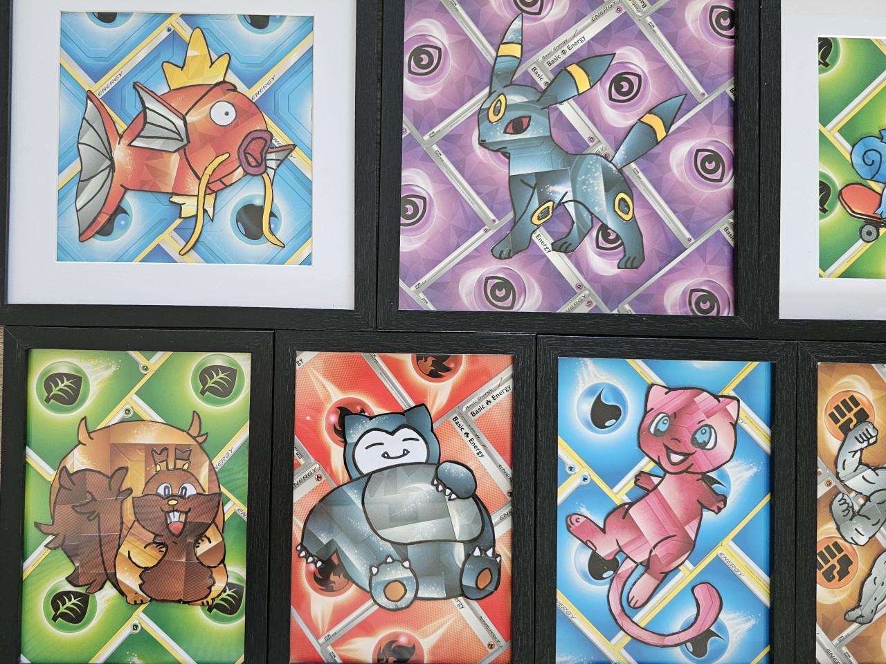 Handgemaakt pokemon figuren van energy kaarten